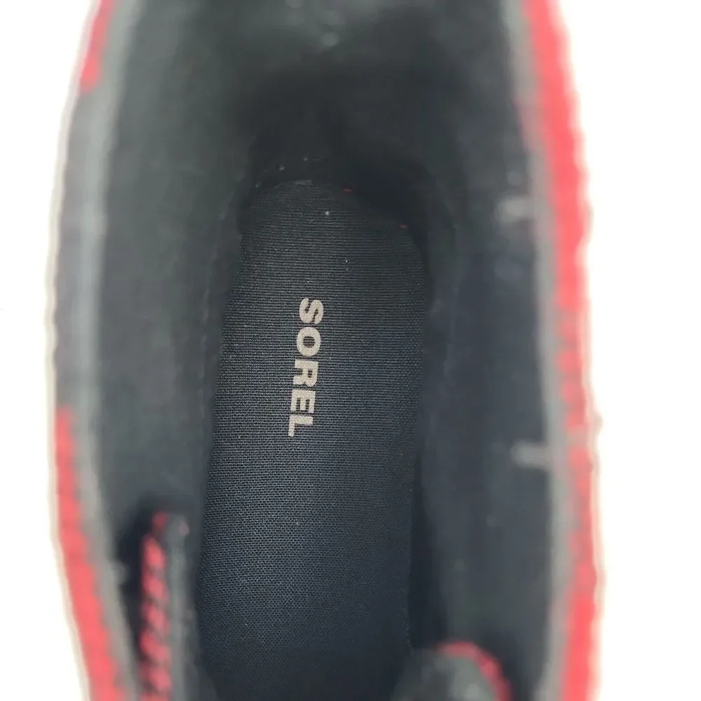 Sorel Womens Black‎ and Red Out and About Waterproof Buffalo Plaid Boots Size 8